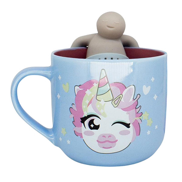 Caneca 350ml com Infusor para Chá Unicornio