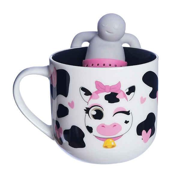 Caneca 350ml com Infusor para Chá Vaquinha