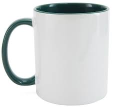 Caneca Cerâmica 325ml com Alça e Interior Verde Escuro JKB