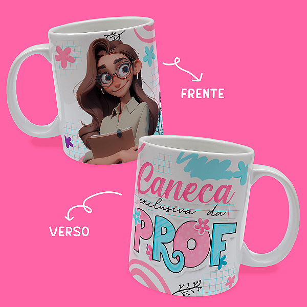 Caneca Personalizada Exclusiva da Prof Ilustração