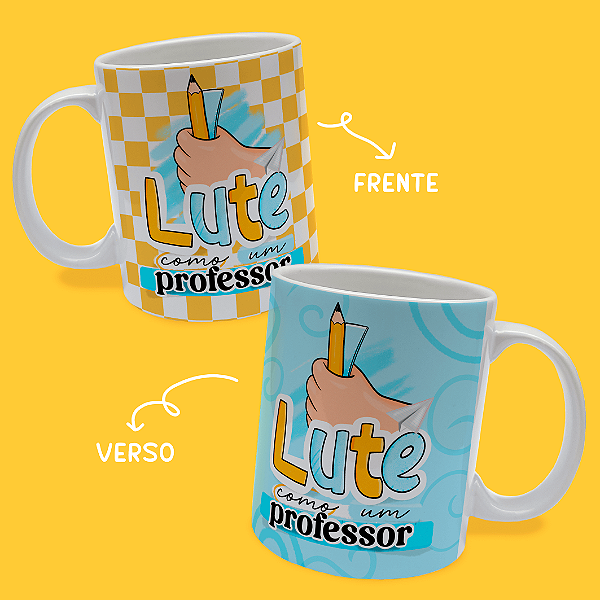 Caneca Personalizada Lute Professora Amarelo