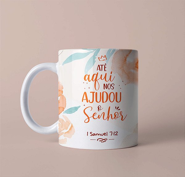 Caneca Personalizada Nos ajudou o Senhor