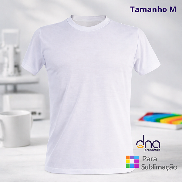 Camiseta Tradicional Branca Comfort Adulto Poliester M - Para Sublimação