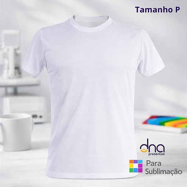 Camiseta Tradicional Branca Comfort Adulto Poliester P - Para Sublimação