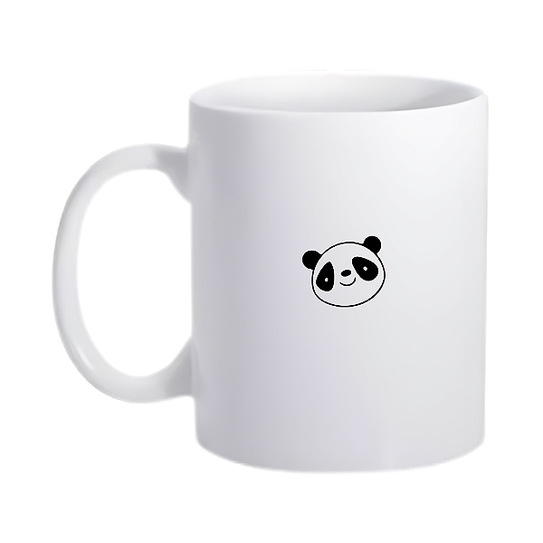 Caneca Cerâmica 325ml Branca Panda