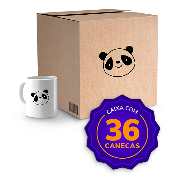 Caneca Cerâmica 325ml Branca Panda para Sublimação - Caixa c/36 unidades