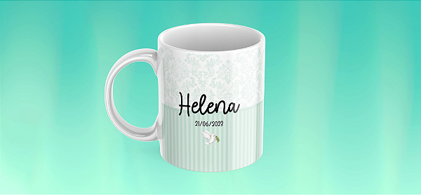Caneca Personalizada Padrinhos de Batismo (verde)