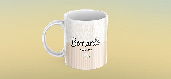 Caneca Personalizada Padrinhos de Batismo (amarelo)