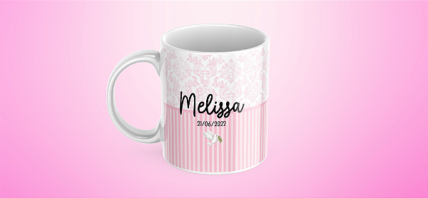 Caneca Personalizada Padrinhos de Batismo (Rosa)