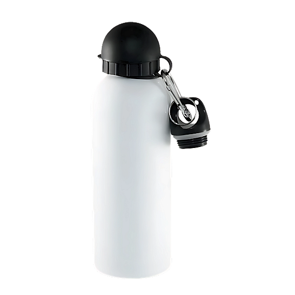 Garrafa Squeeze de Alumínio 500ml tampa Bolinha com 2 Bicos - Branca