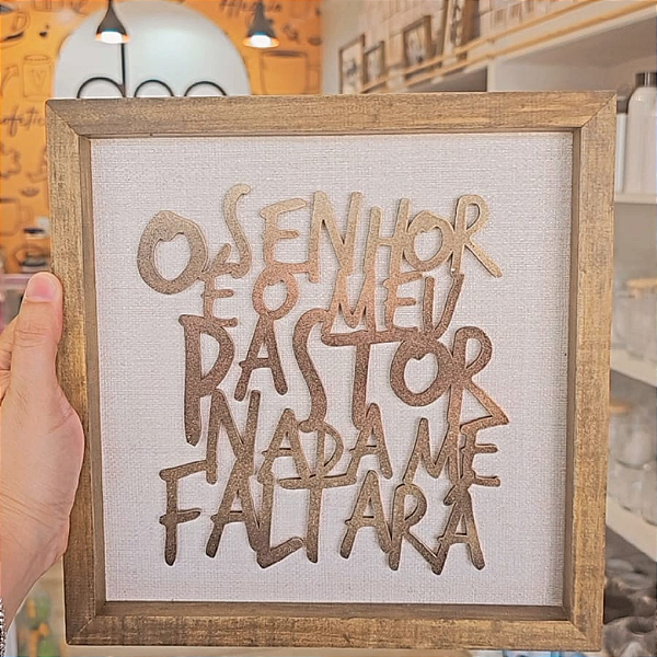 Quadro Rustico O senhor é o meu pastor e nada me faltara