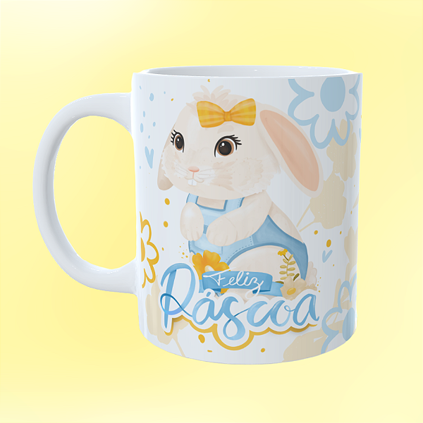 Caneca Personalizada  Feliz páscoa coelho