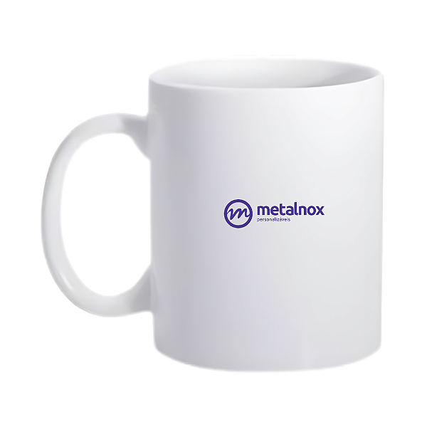 Caneca Cerâmica 325ml Branca Metalnox Kloe