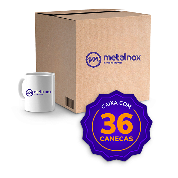 Caneca Cerâmica 325ml Branca Metalnox Kloe para Sublimação - Caixa c/36 unidades