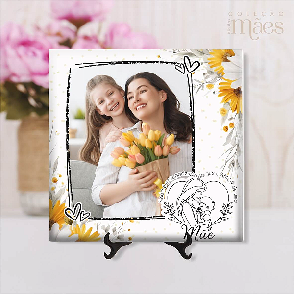 Azulejo Personalizado 15x15 - Mãe (girassol)
