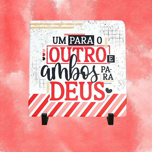 Azulejo Personalizado 15x15 - Um para o outro e ambos para Deus
