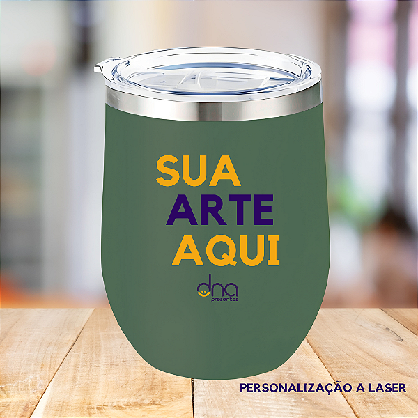 Copo Térmico Cuia - (Sua Arte Aqui) - Verde militar