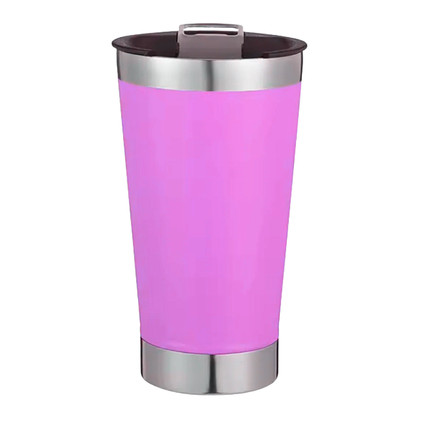 Copo Térmico com Abridor  - Rosa Claro