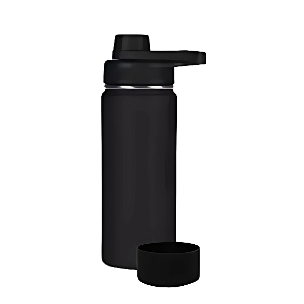 Garrafa Térmica Inox 800ml + Base De Silicone - Preto