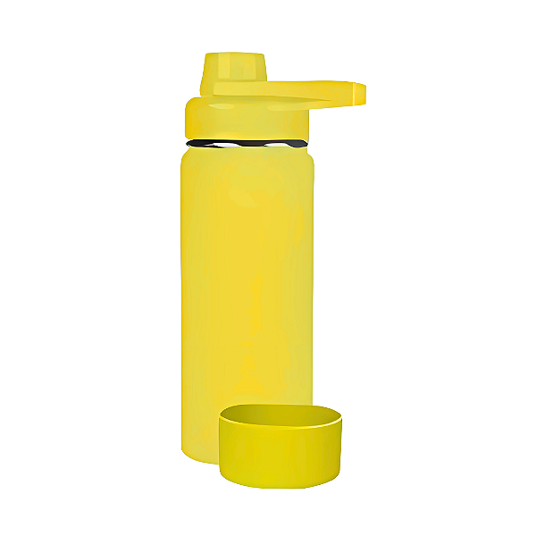 Garrafa Térmica Inox 800ml + Base De Silicone - Amarela