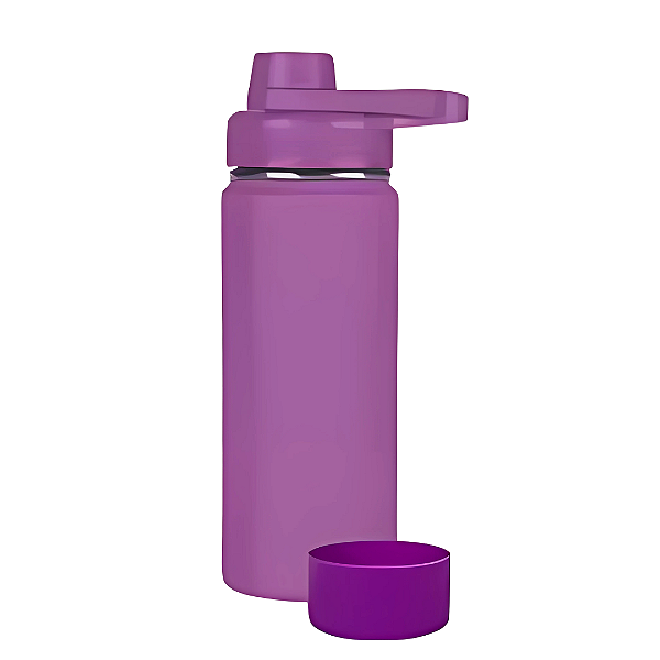 Garrafa Térmica Inox 800ml + Base De Silicone - Roxa