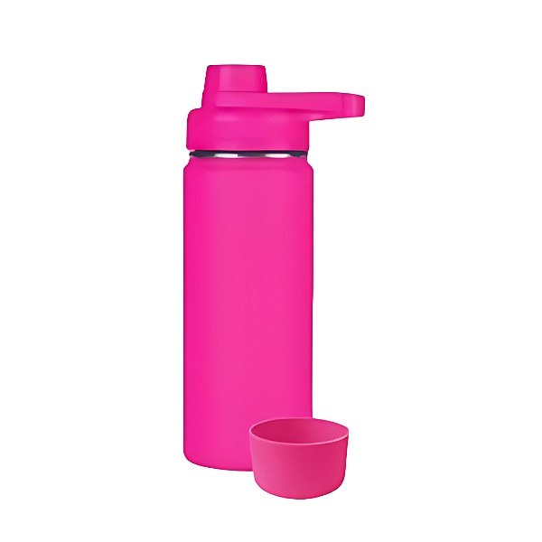 Garrafa Térmica Inox 800ml + Base De Silicone - Rosa