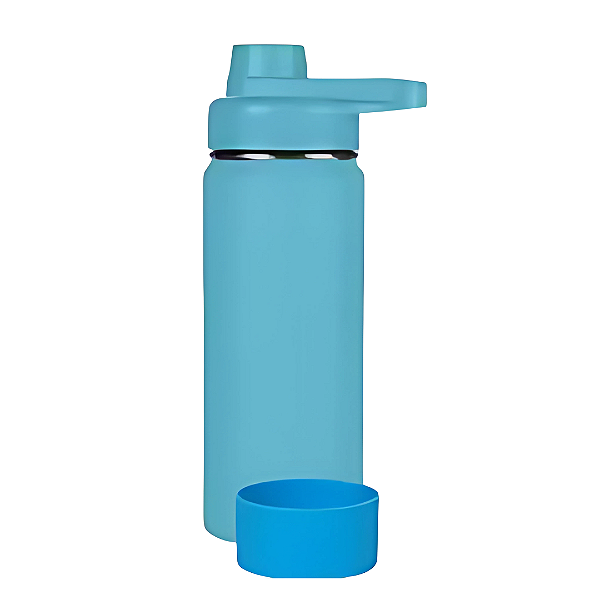 Garrafa Térmica Inox 800ml + Base De Silicone - Azul