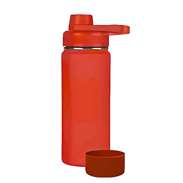 Garrafa Térmica Inox 800ml + Base De Silicone - Vermelho