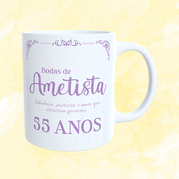 Caneca Personalizada - Bodas de Ametista (55 anos)