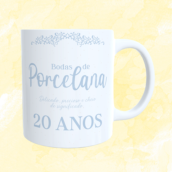 Caneca Personalizada - Bodas de Porcelana (20 anos)