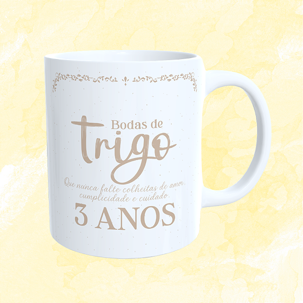 Caneca Personalizada - Bodas de Trigo (3 anos)