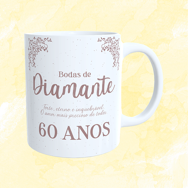 Caneca Personalizada - Bodas de Diamantes (60 anos)