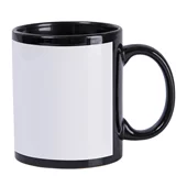 Caneca Cerâmica 325ml Preta com Tarja Branca Live