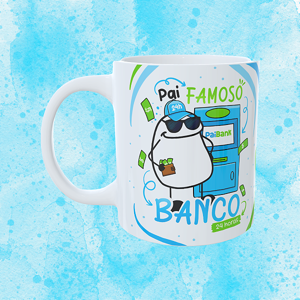Caneca Personalizada - Pai famoso, banco.