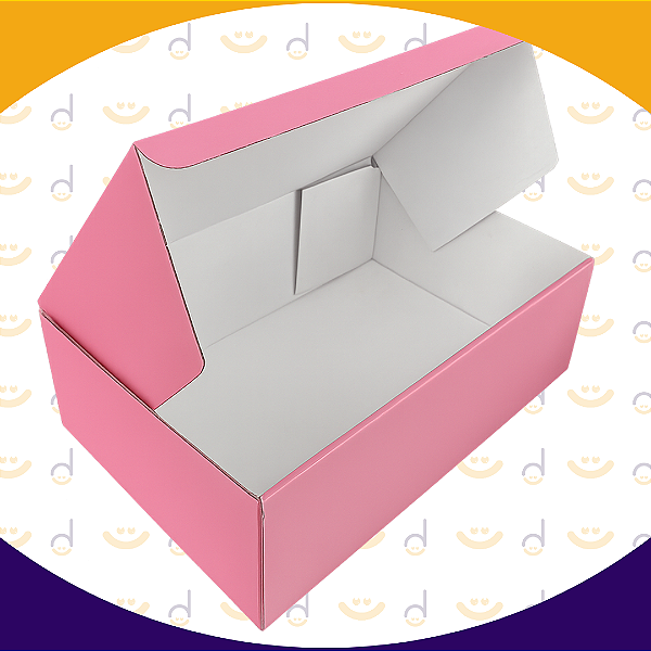 Caixa de Papelão A 9cm x L 27cm x C 18cm - Rosa