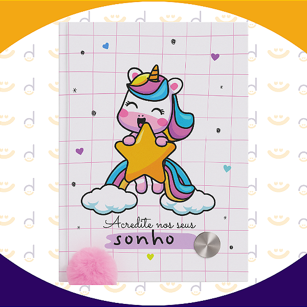 Caderneta para Anotações com Pompom 20x14cm - Acredite nos seus Sonhos