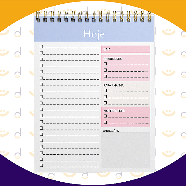 Planner para anotação c/50folhas 24x17cm - Azul