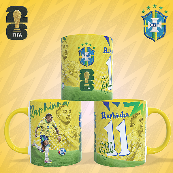 Caneca Personalizada - Brasil - Raphinha