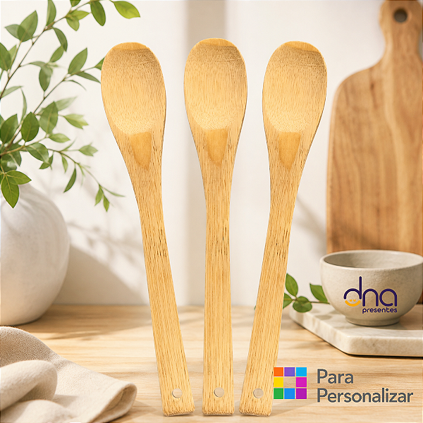 Colher de Pau Madeira 27 x 4cm - 01 Unidade - Para Personalização