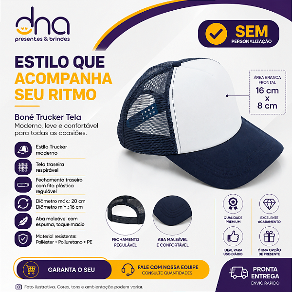 Bone Truker Azul - Sem Personalização