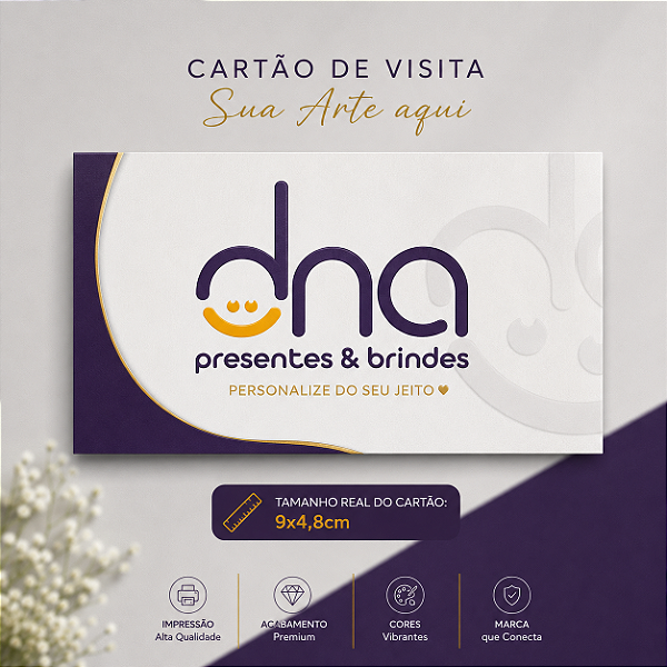 Cartão de Visita Frente Personalizado - 100 unidades