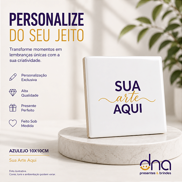 Azulejo 10X10cm Branco - Sua Arte Aqui