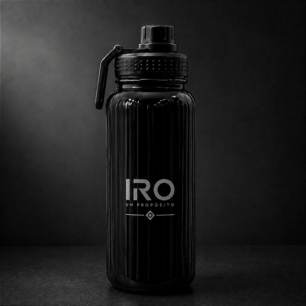 Garrafas Térmica com Tampa Emborrachada 900ml - Preta - IRO