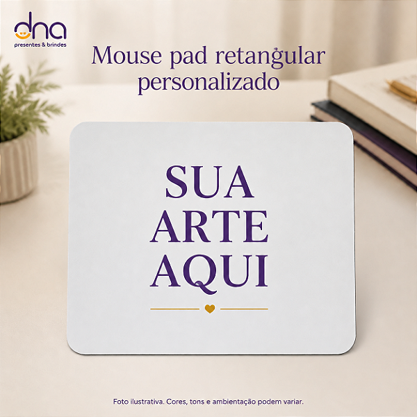 Mouse Pad com Apoio Personalizado - Sua Arte Aqui