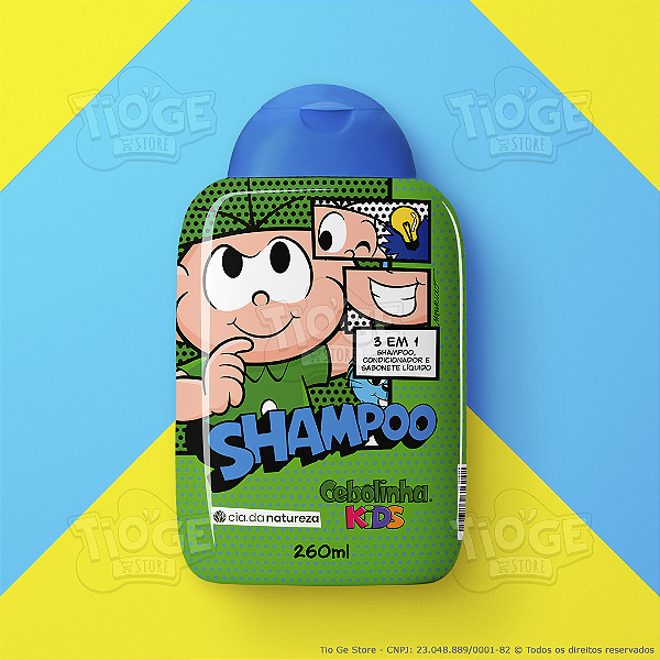 Shampoo 3 em 1 Infantil Cebolinha Todos os Tipos de Cabelo 260ml
