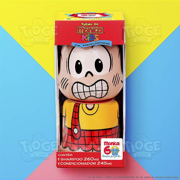 Boneco 3D Cascão Colecionável Shampoo e Condicionador Infantil Todos os Tipos de Cabelos