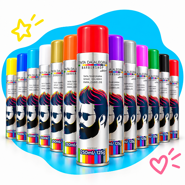 Tinta Spray Temporária Profissional para Colorir Cabelo Diversas Cores 250ml