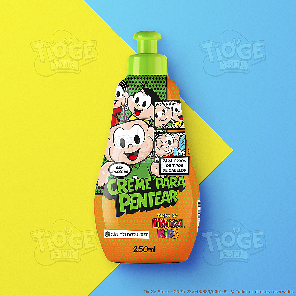 Creme para Pentear Infantil Turma da Mônica Sem Enxágue Todos os Tipos de Cabelos 250ml