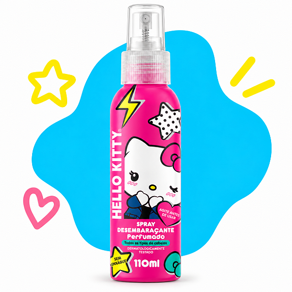 Spray Desembaraçante Infantil Hello Kitty Perfumado Sem Enxague 110ml