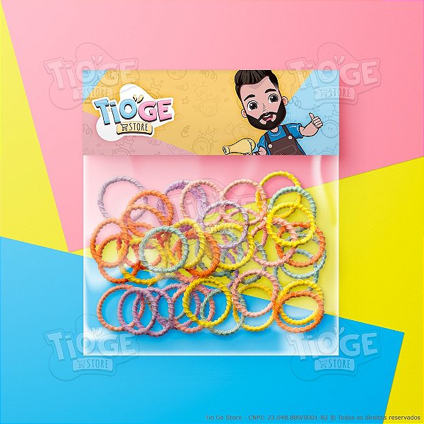 Elásticos para Cabelo Pequeno (Xuxinha/Rabicó) Estilo Espiral Colorido Outono 40 unid